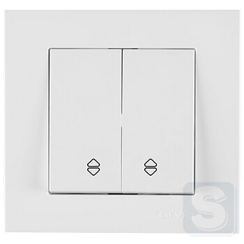 Вимикач двоклавішний ПРОХІДНИЙ Arvia Electric KAREN Білий (20 01 1000 211)